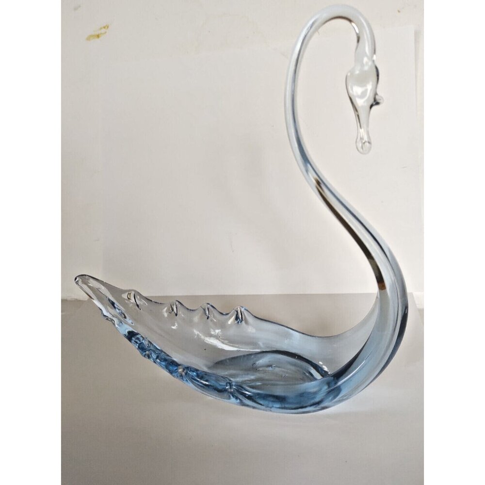 Vintage Stunning Hand-Blown Whitefriars Blue Glass Swan Dish 1950's